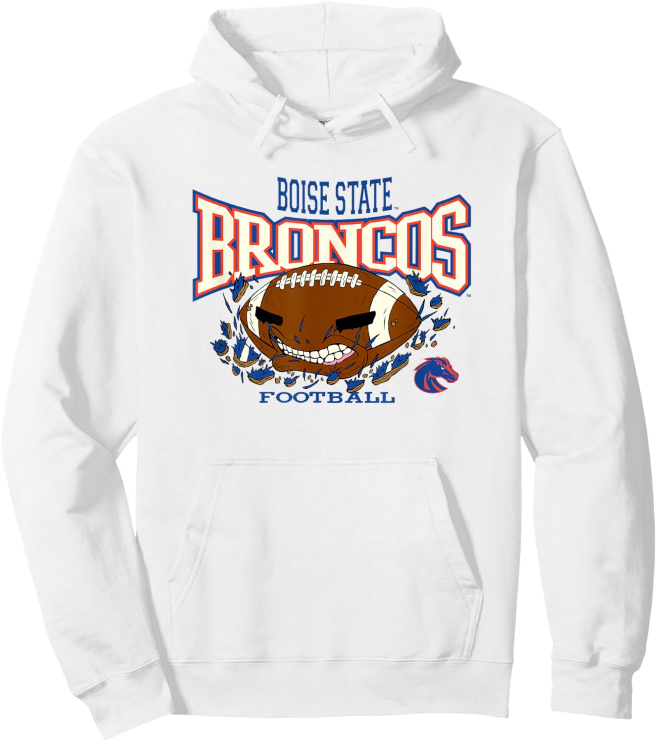 Boise State Broncos Football Bite Orange Officially Licensed Hoodie - Hoodie | White
