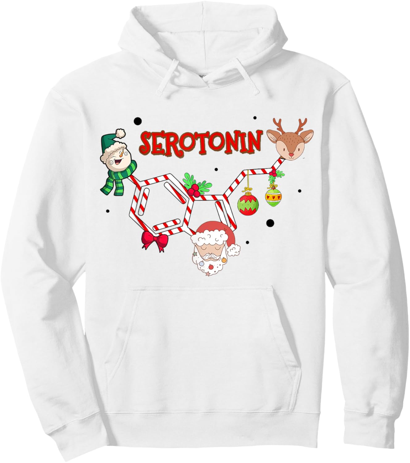 Serotonin Christmas, Mental Health Counselor Christmas Hoodie - Hoodie | White