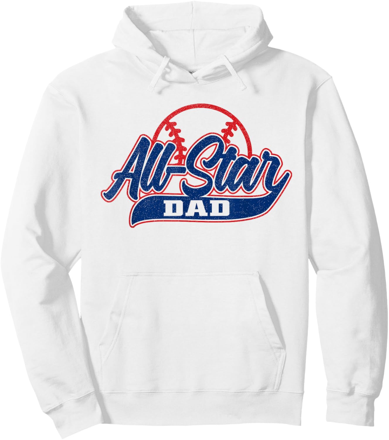 Baseball All-Star Dad Hoodie - Hoodie | White