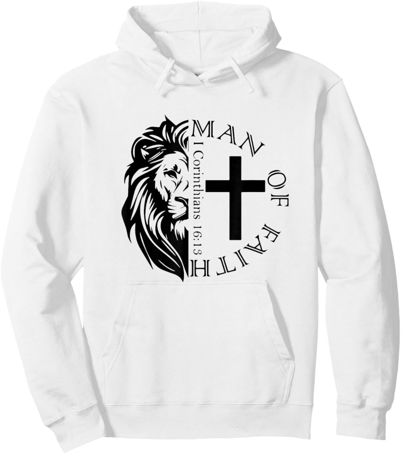 Faith, God, Religious, Man of Faith, Believe, Faith Cross Hoodie - Hoodie | White