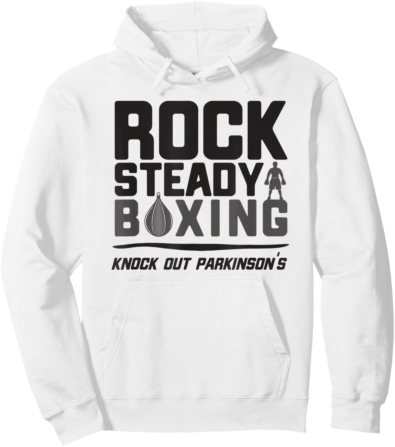 Rock Steady Boxing Knock Out Parkinson's Hoodie - Hoodie | White