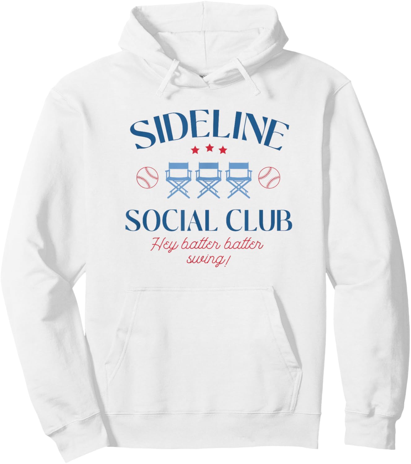 Spring 2025 Swing Batter Baseball Mom Sideline Social Club Hoodie - Hoodie | White