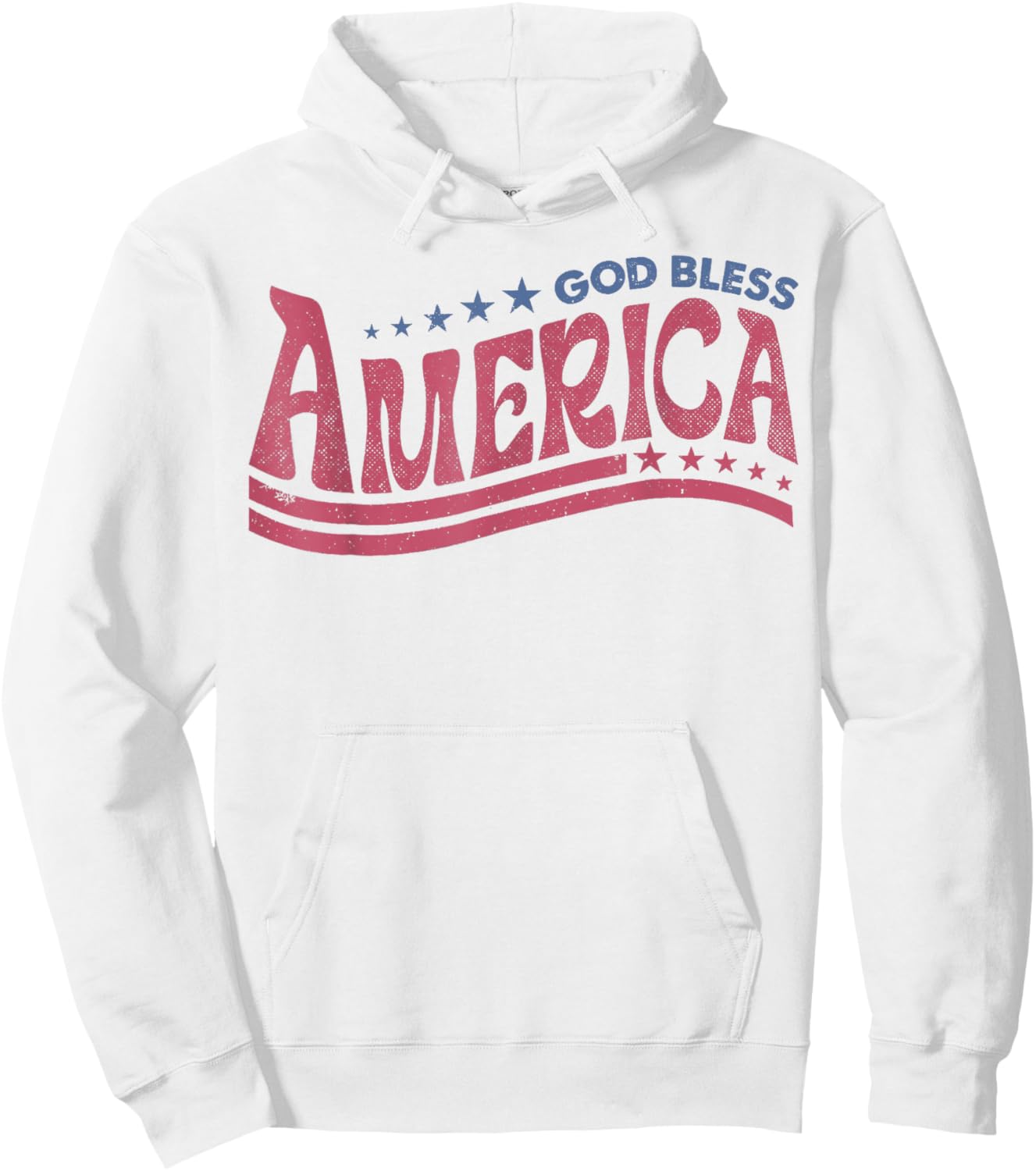 Retro 4th Of July God Bless America Patriotic Christian Girls Kids Men Hoodie - Hoodie | White