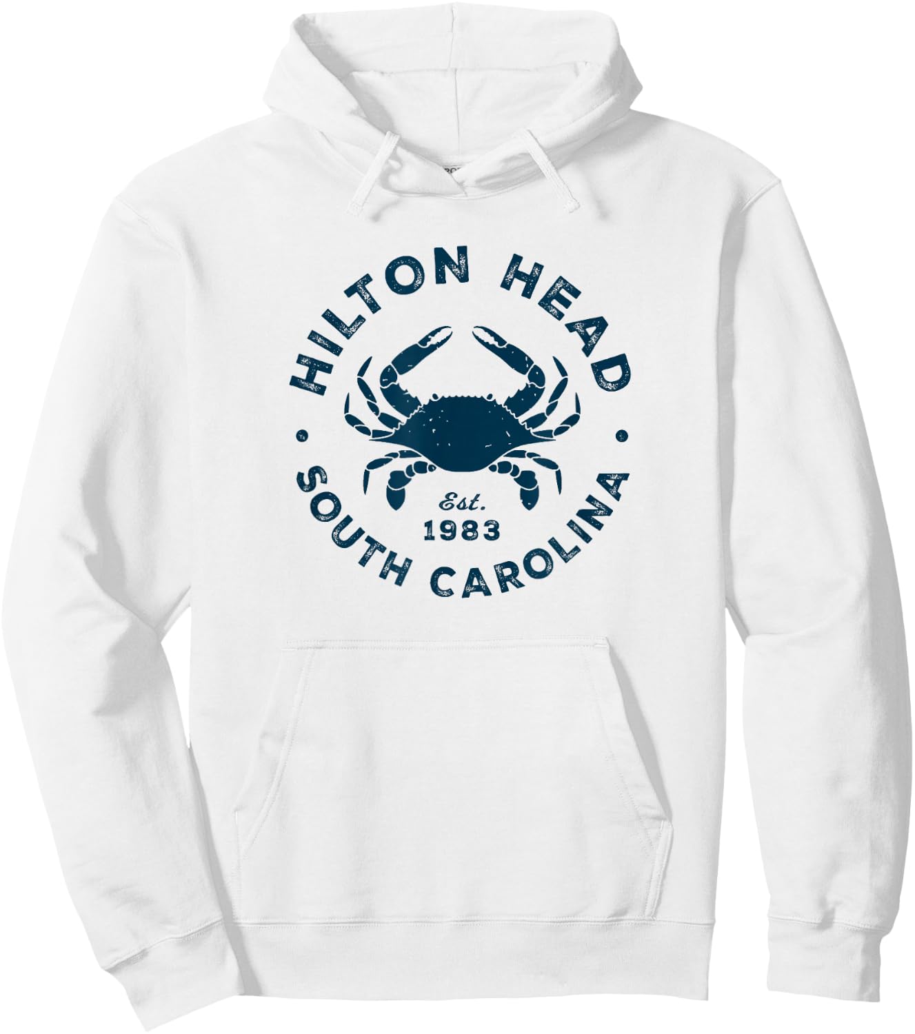 Vintage Hilton Head Island SC South Carolina Crab Souvenir Hoodie - Hoodie | White