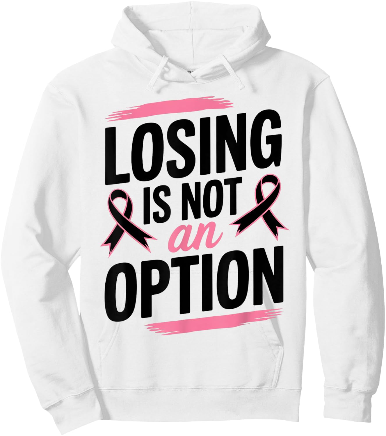 Pink Ribbon Breast Cancer Awareness Hoodie - Hoodie | White