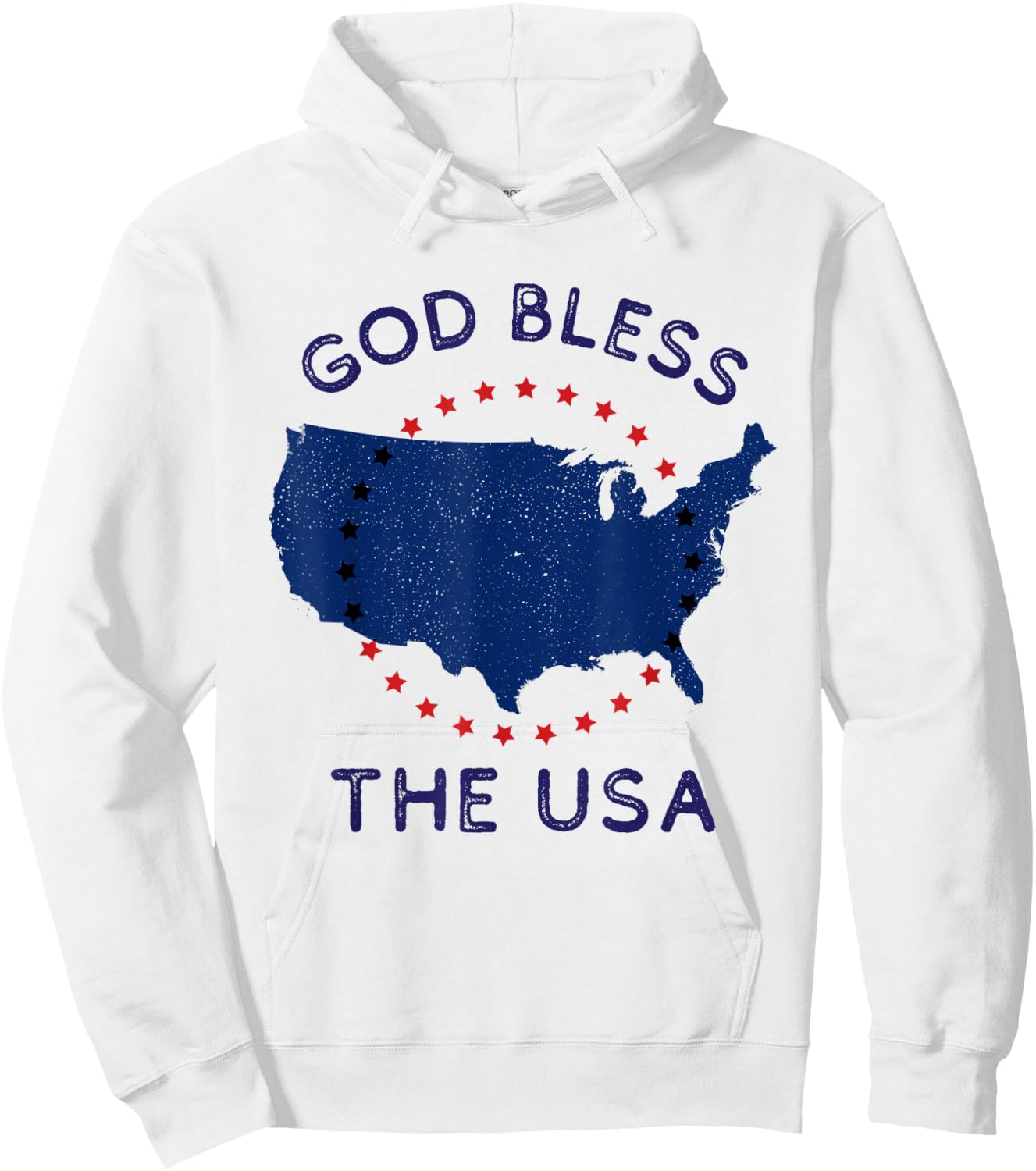 God Bless the USA Patriotic Christian American July 4th Day Kids Men Hoodie - Hoodie | White