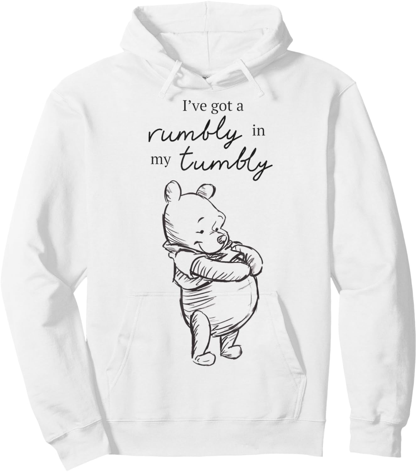 Disney Winnie The Pooh I've Got A Rumbly In My Tumbly Logo Hoodie - Hoodie | White