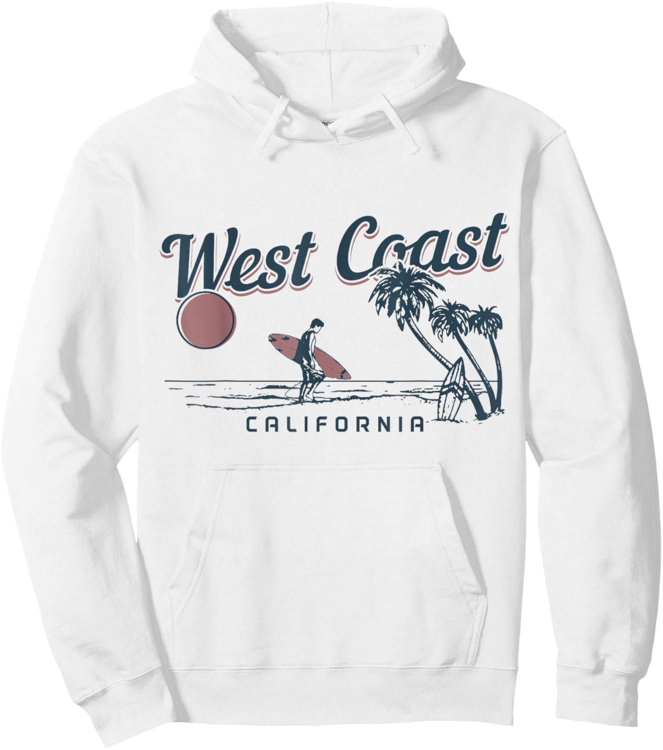 West Coast California Beach San Diego Surf Vintage Surfer Hoodie - Hoodie | White
