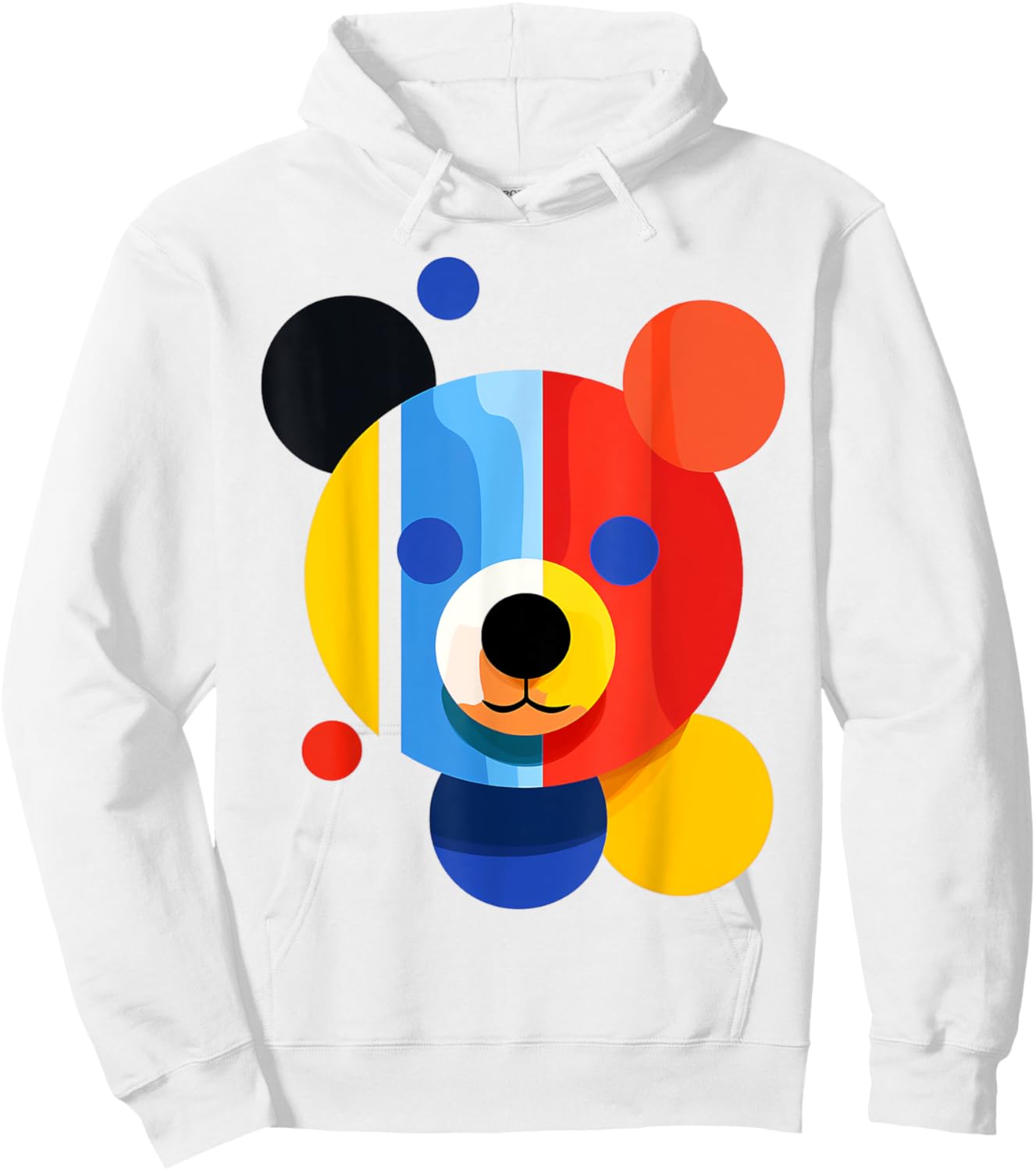 Bear Geometric Colorful Abstract Animal Art Bear Hoodie - Hoodie | White