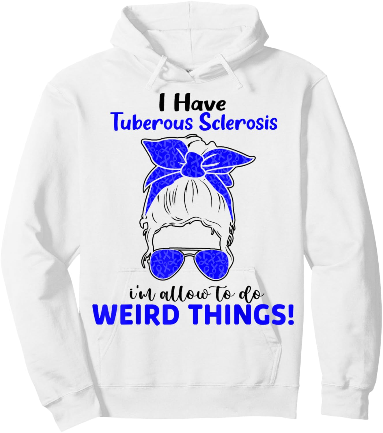 Tuberous Sclerosis Complex TSC Awareness Cute Ribbon Hoodie - Hoodie | White