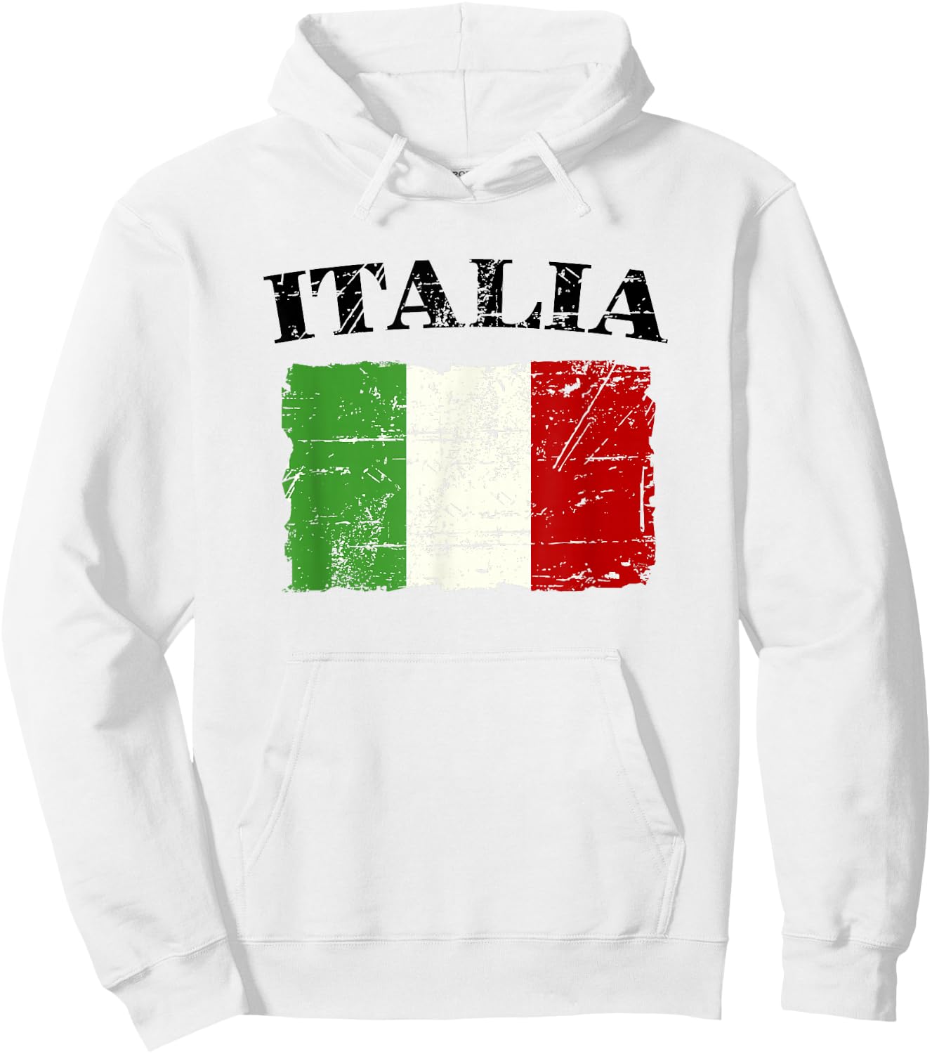 Italian Vintage Flag - Italy Retro Banner Ensign Hoodie - Hoodie | White