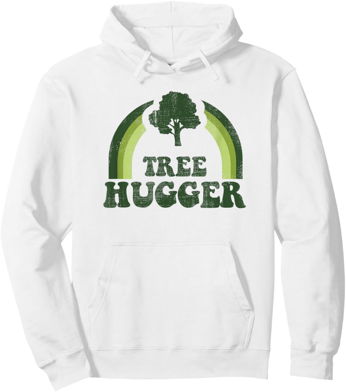Tree Hugger Vintage Retro Nature Environmental Earth Day Hoodie - Hoodie | White
