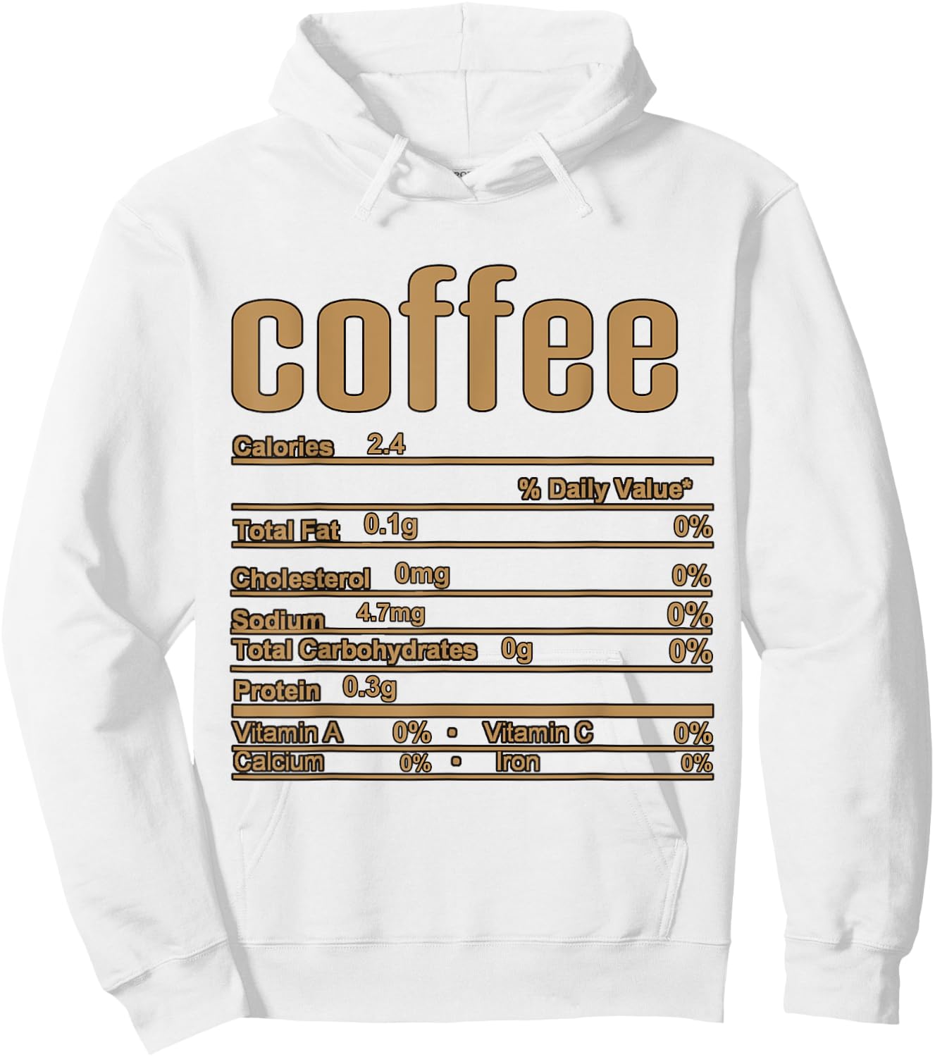 Thanksgiving Christmas Coffee Nutrition Fact Hoodie - Hoodie | White