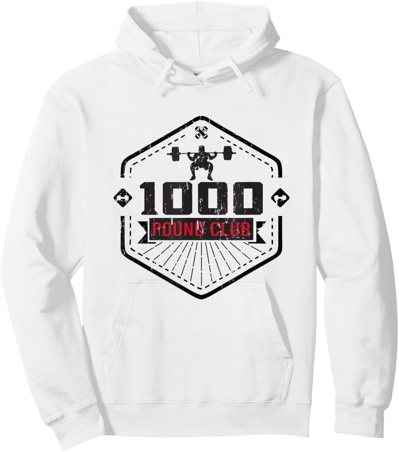1000 Pound Club - Weightlifting Weights Gym Hoodie - Hoodie | White
