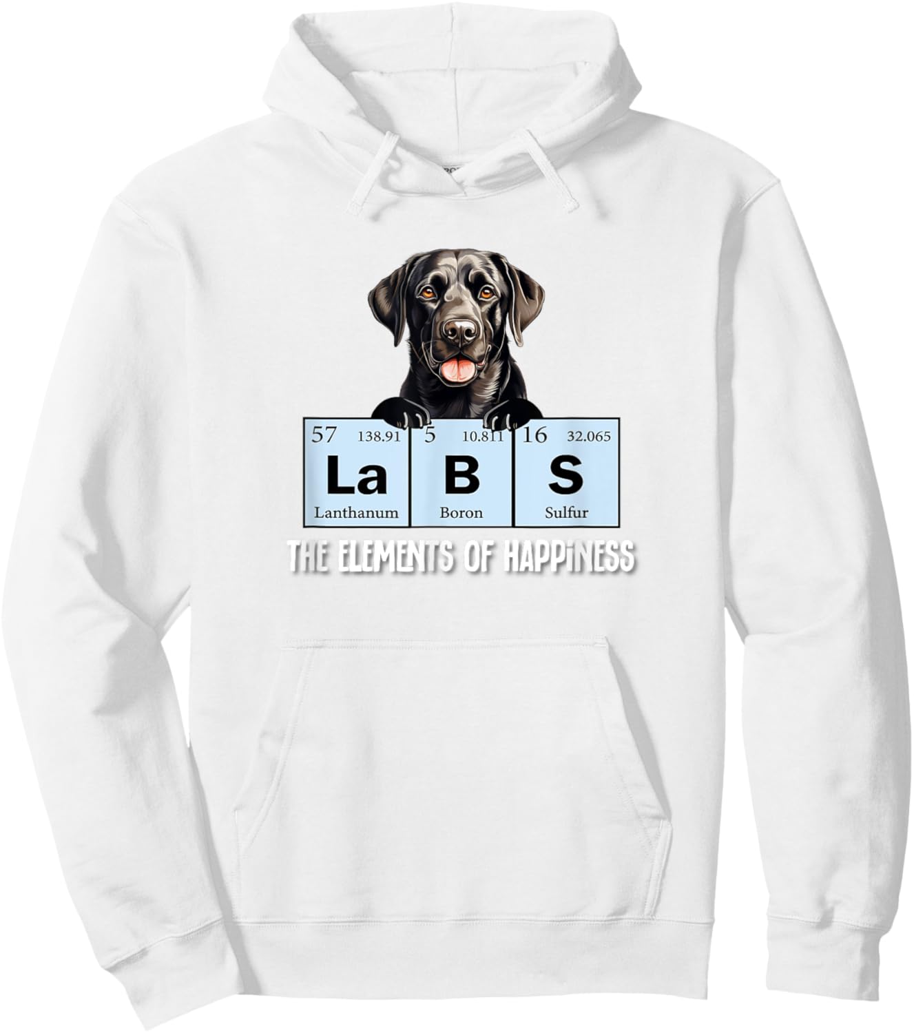 Funny Elements of Happiness Black Lab Lover Hoodie - Hoodie | White