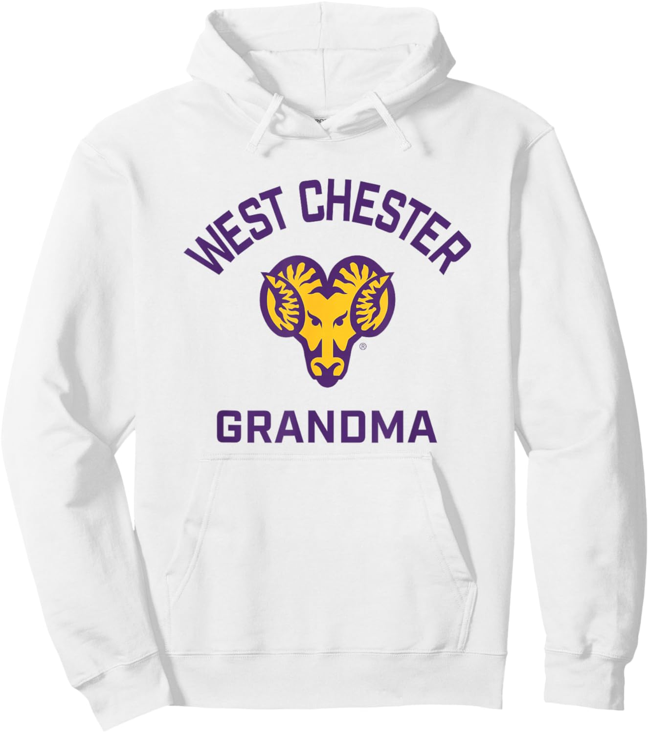 West Chester University Golden Rams Arched Grandma Hoodie - Hoodie | White