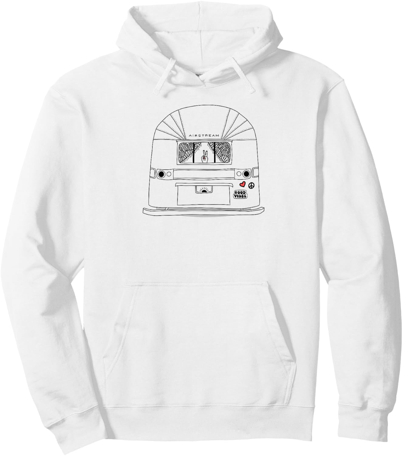 Retro 60s Airstream Hippie Peace Wanderlust Travel Hoodie - Hoodie | White