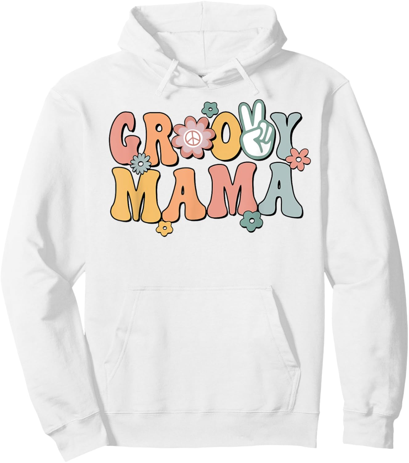 Groovy Mama Retro Mom Matching Family 1st Birthday Party Hoodie - Hoodie | White