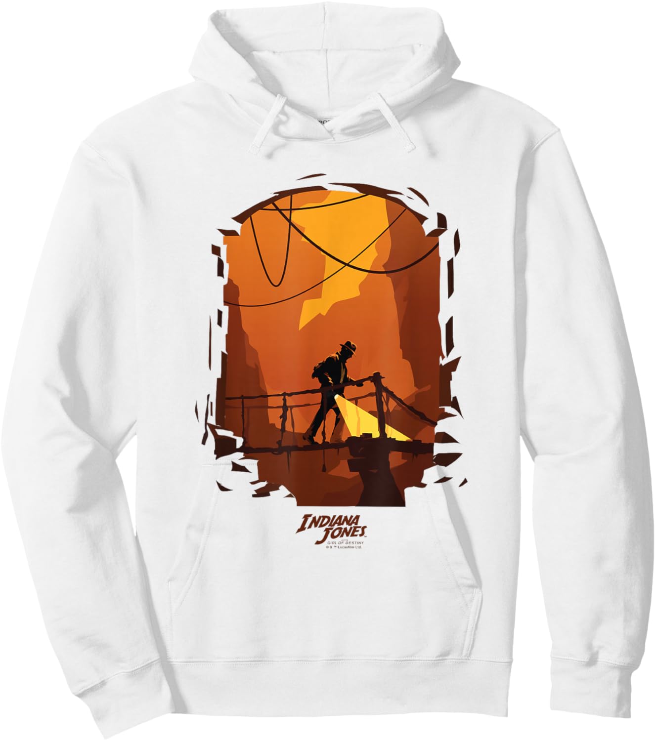 Indiana Jones and The Dial of Destiny Exploring Cave Shot Hoodie - Hoodie | White