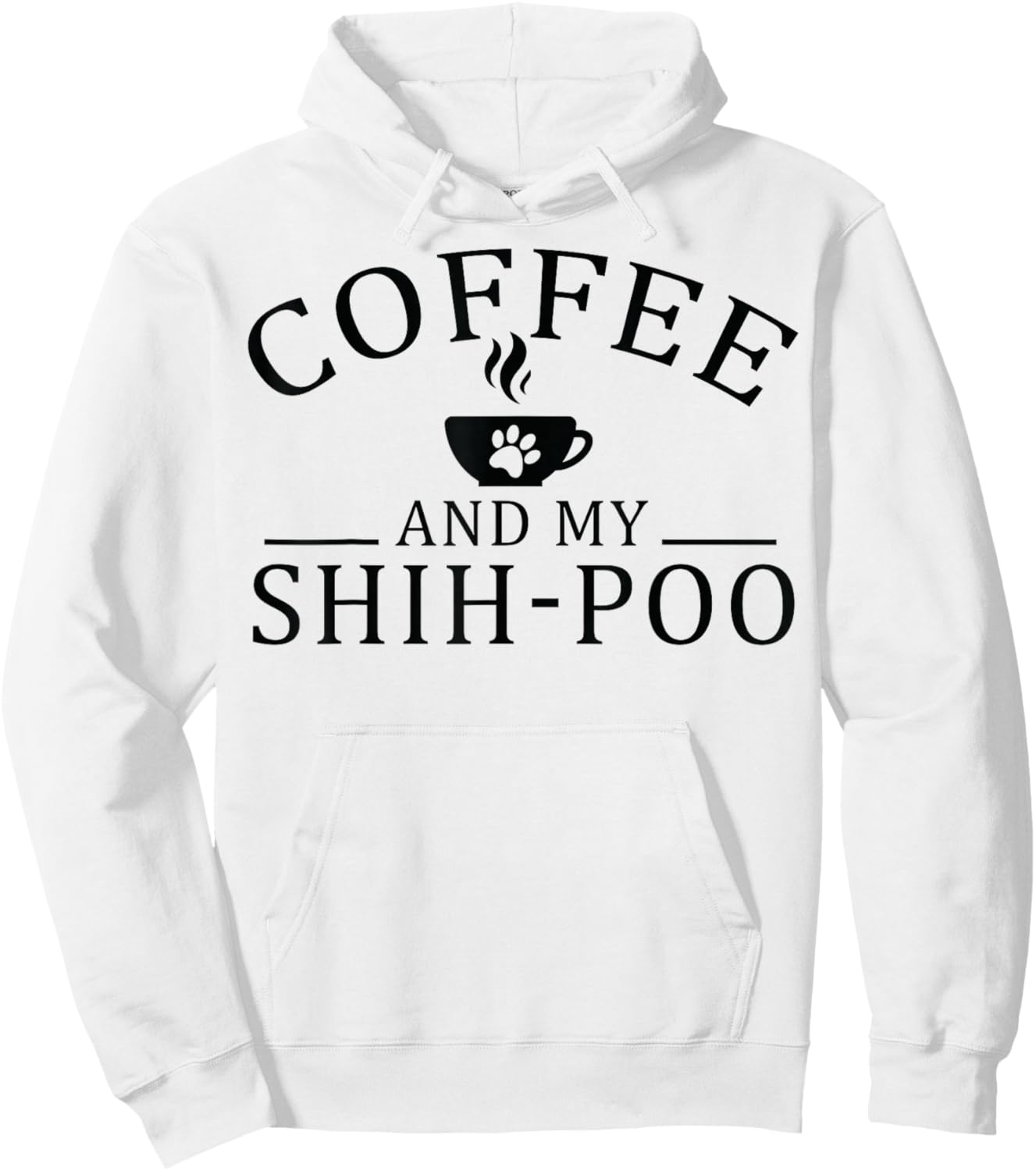Shih-Poo Dog And Coffee Hoodie - Hoodie | White