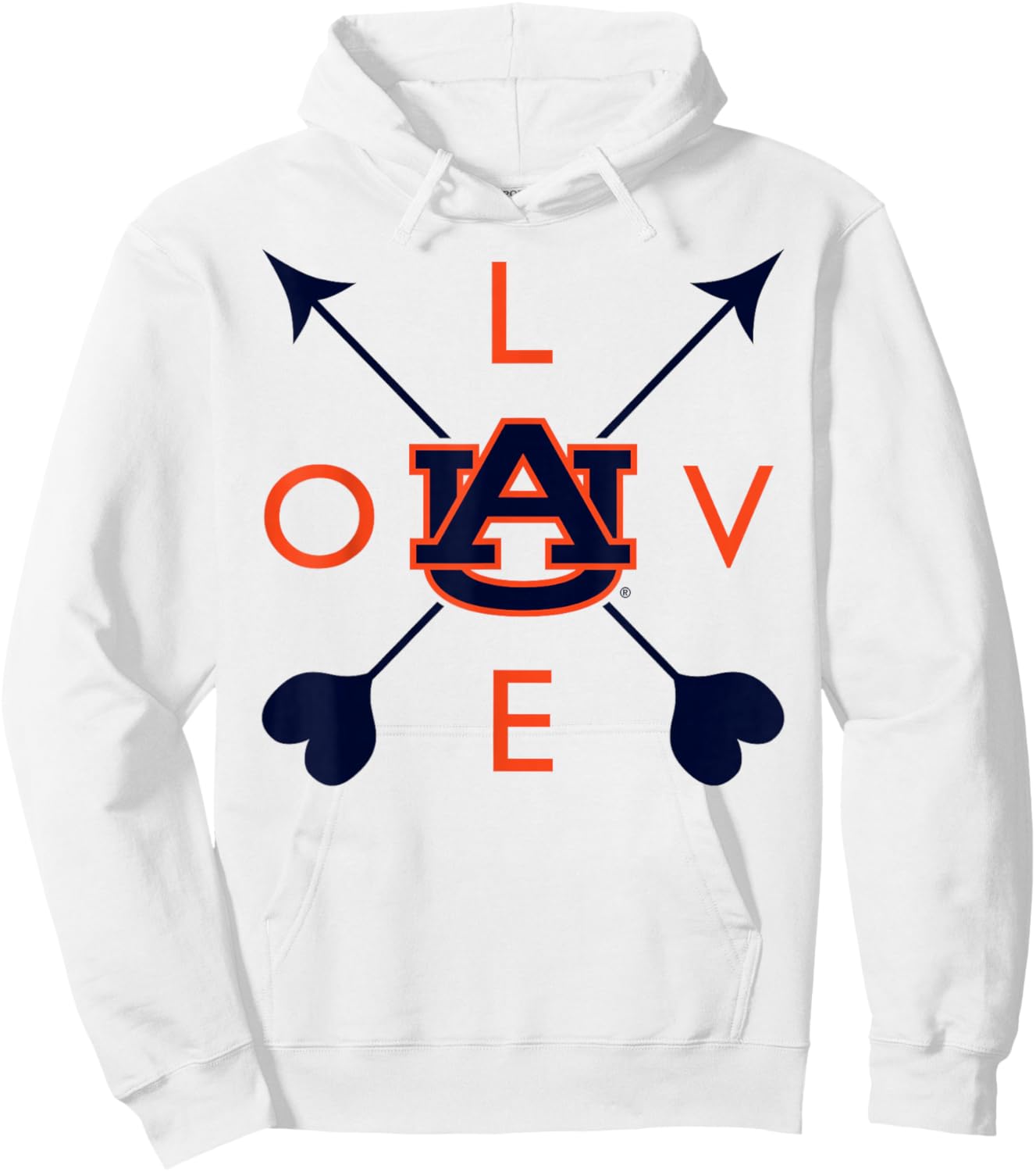 Auburn Tigers Valentine Arrows Officially Licensed Hoodie - Hoodie | White