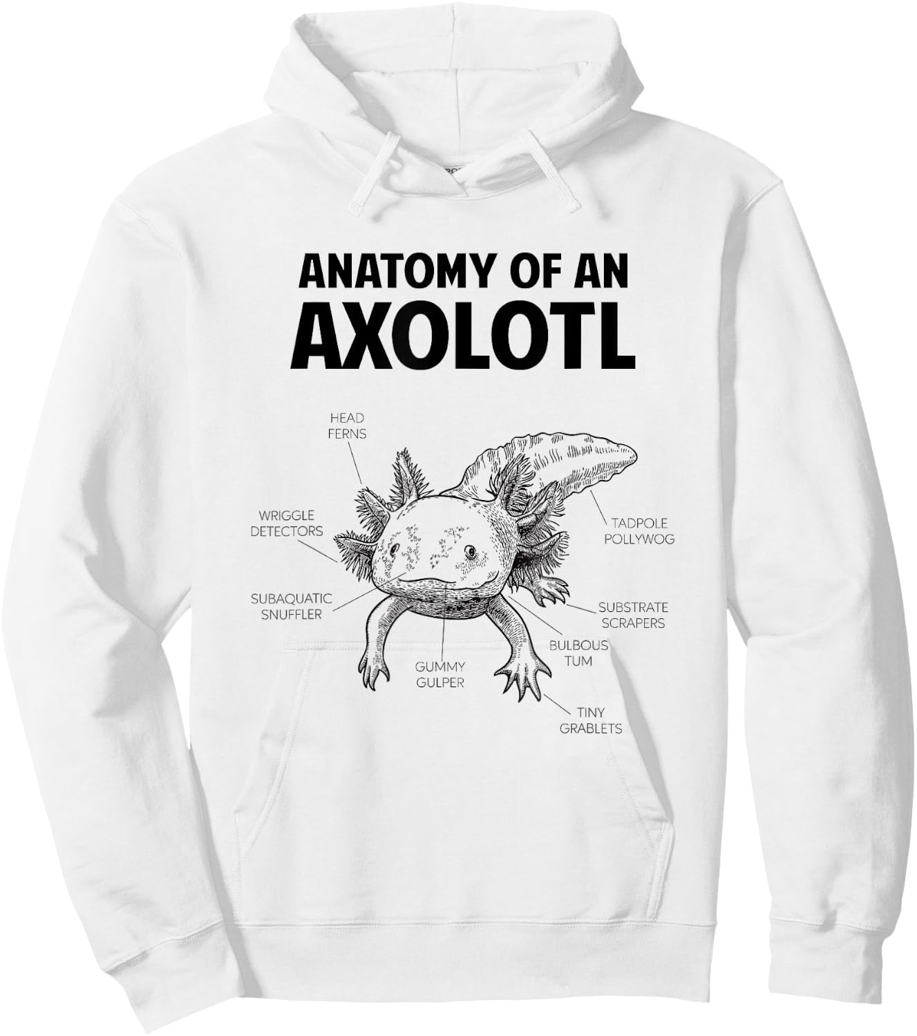 Anatomy of an axolotl, funny axolotl Hoodie - Hoodie | White