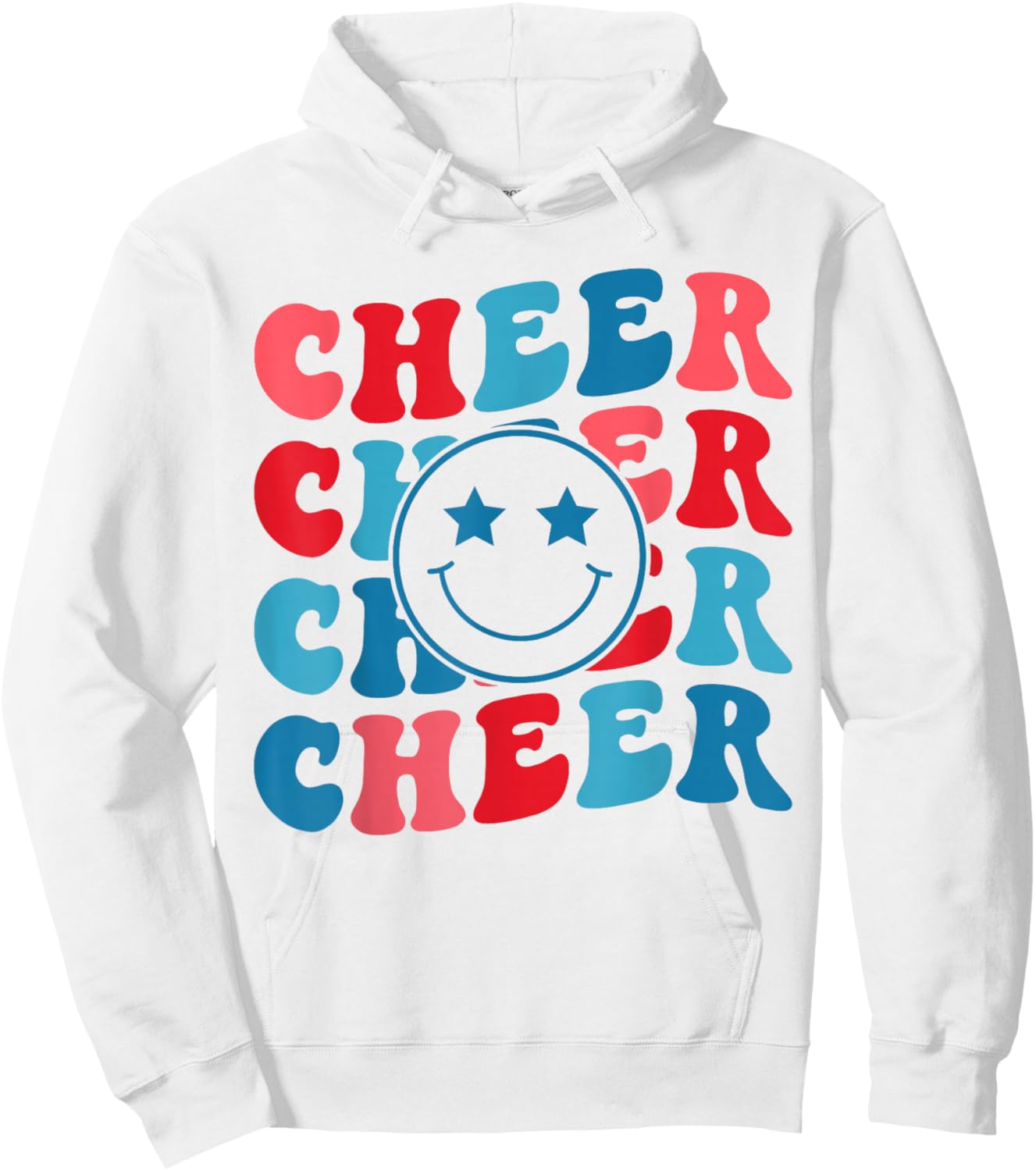 American Cheer Girl Cheerleading Retro Groovy Cheerleader Hoodie - Hoodie | White