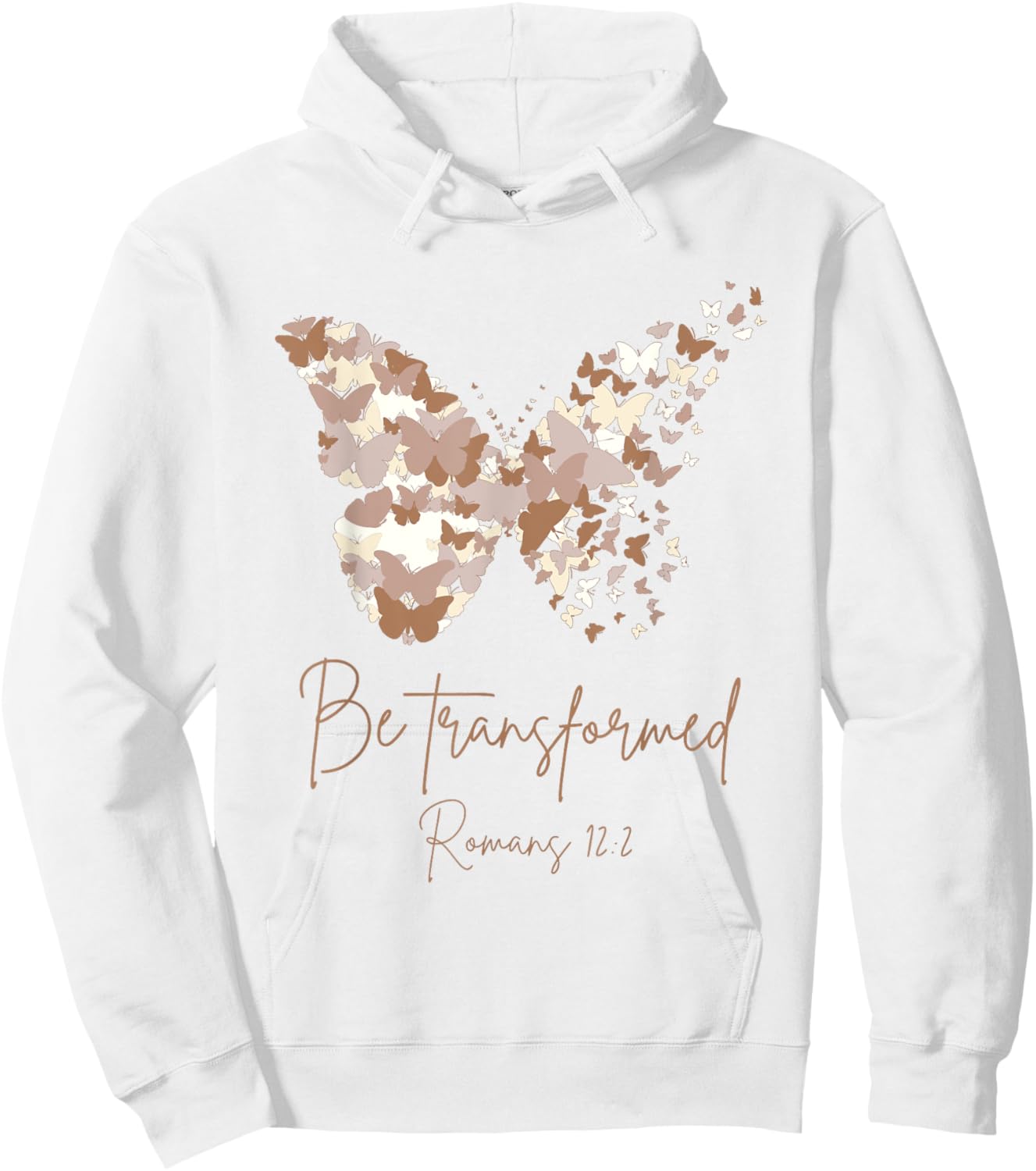 Be Transformed Romans 12:2 Butterfly Christian Bible Cute Hoodie - Hoodie | White