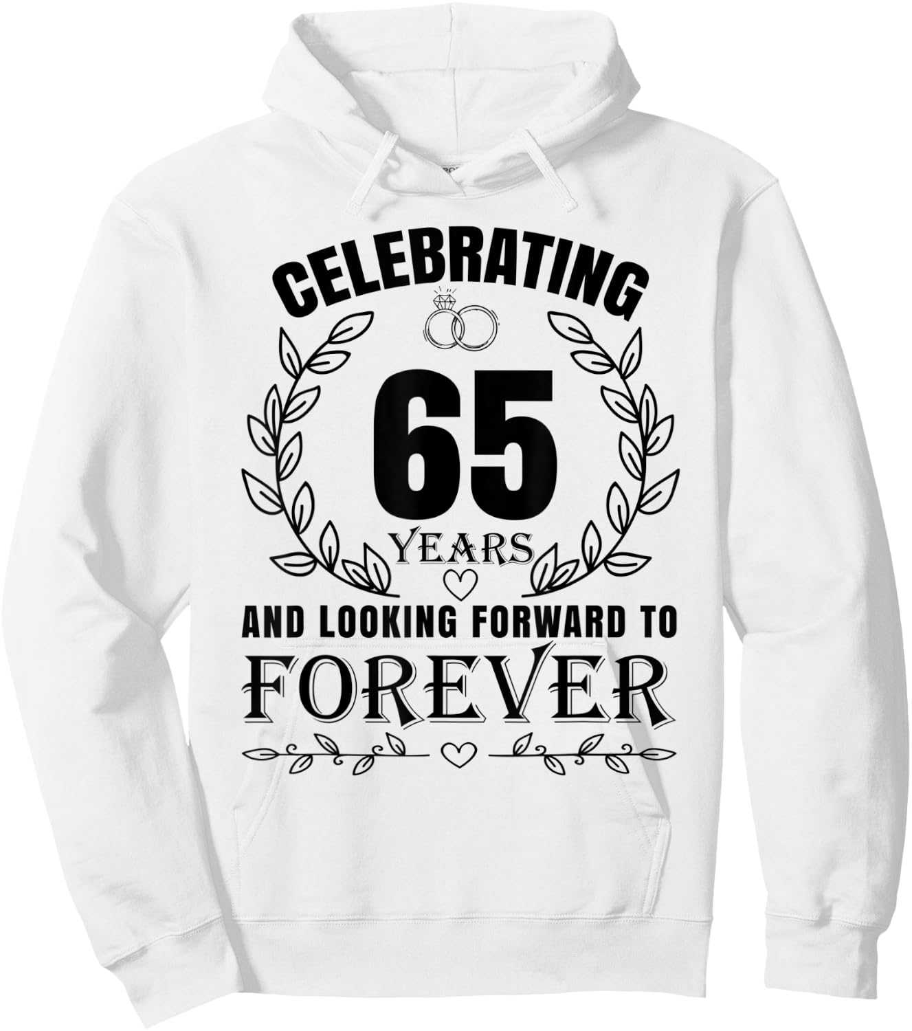 Cute 65th Wedding Anniversary for Couples Married 65 year Hoodie - Hoodie | White