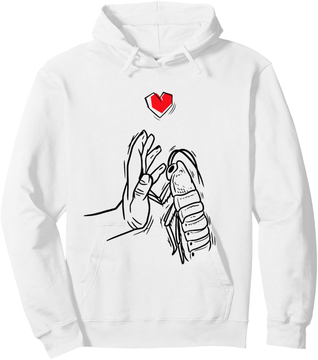 Madagascar Frog Cockroach with Hand Hoodie - Hoodie | White
