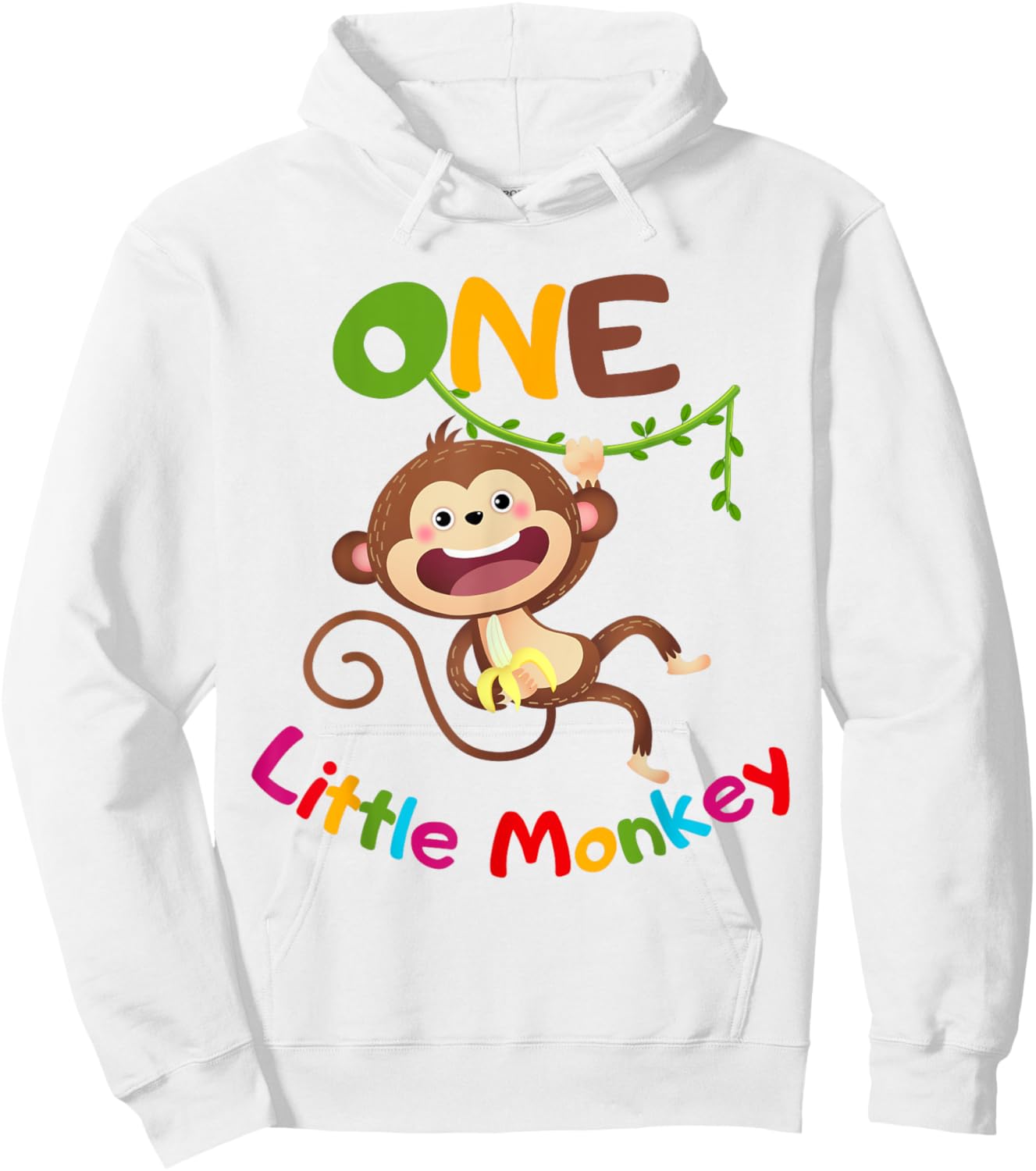 ONE Little Monkey Jungle Monkey Theme 1st Birthday Party Hoodie - Hoodie | White