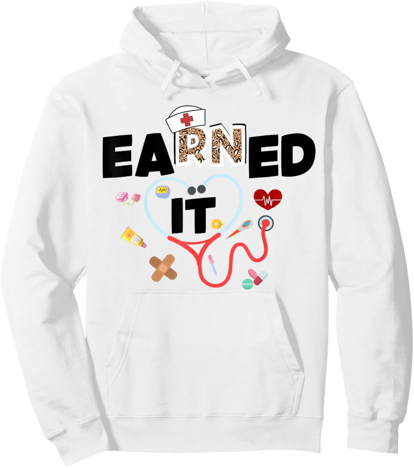 Earned It RN Nurse Nursing school graduation graduate 2024 Hoodie - Hoodie | White