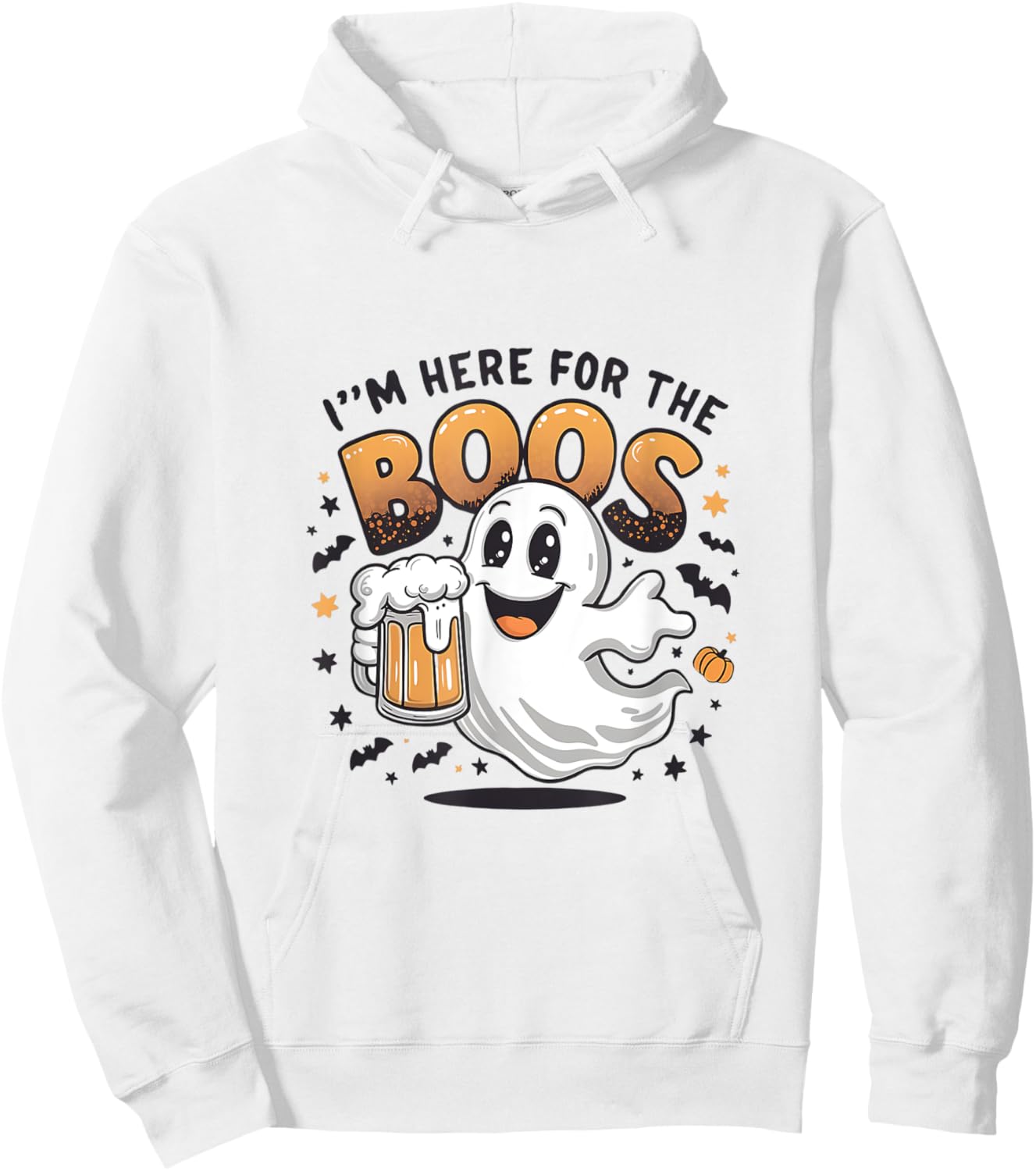 I'm Just Here For The Boos Halloween Hoodie - Hoodie | White