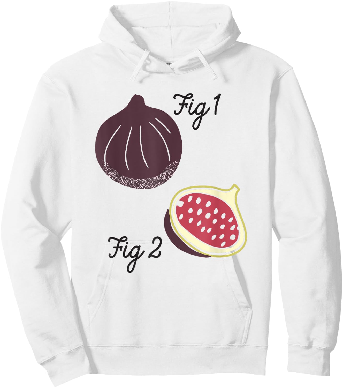Fig 1 Funny Figs Fruit Scientific Drawing Textbook Graphic Hoodie - Hoodie | White