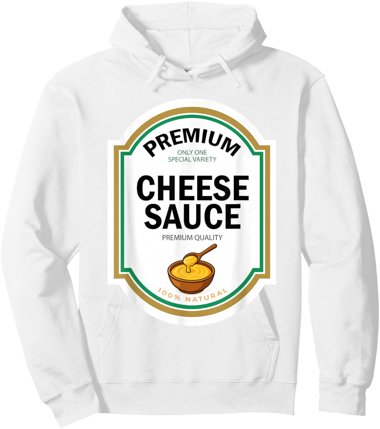 Cheese Sauce Halloween Funny Queso Matching Costume Label Hoodie - Hoodie | White