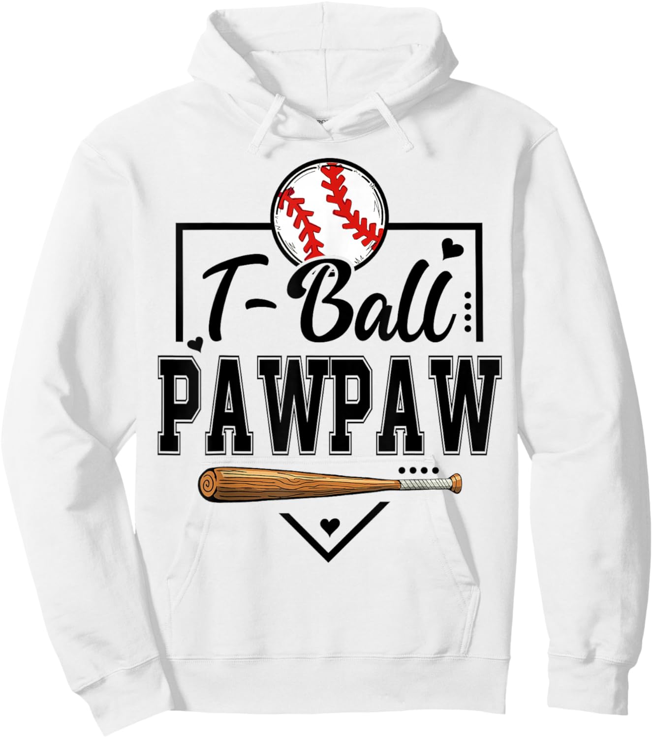 T-Ball Pawpaw Heart Funny Ball Pawpaw Hoodie - Hoodie | White