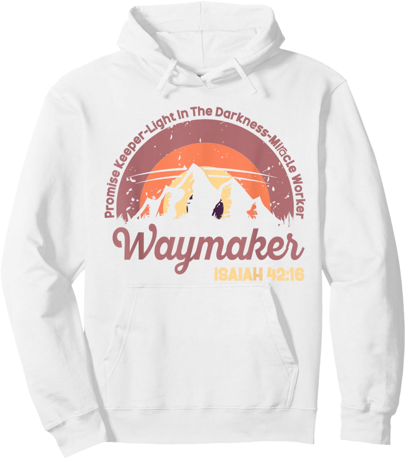 Waymaker Vintage Promise Keeper Miracle Worker Christian Hoodie - Hoodie | White