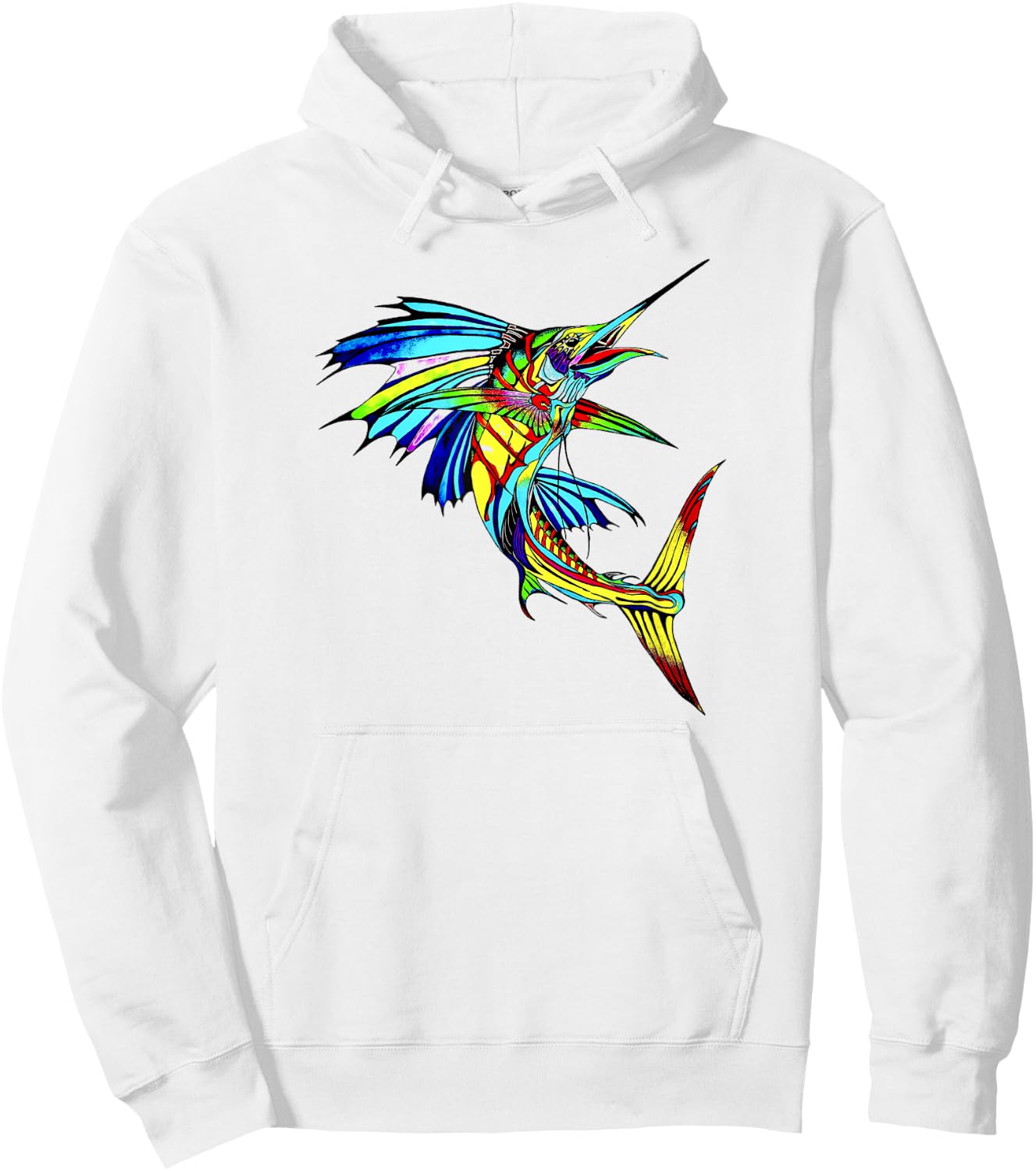 Colorful Sailfish Hoodie - Hoodie | White