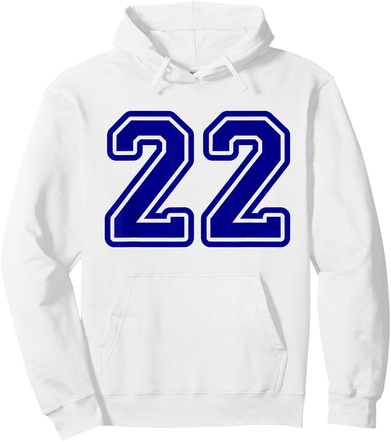 Number #22 Sport Blue Varsity Number 22 Hoodie - Hoodie | White