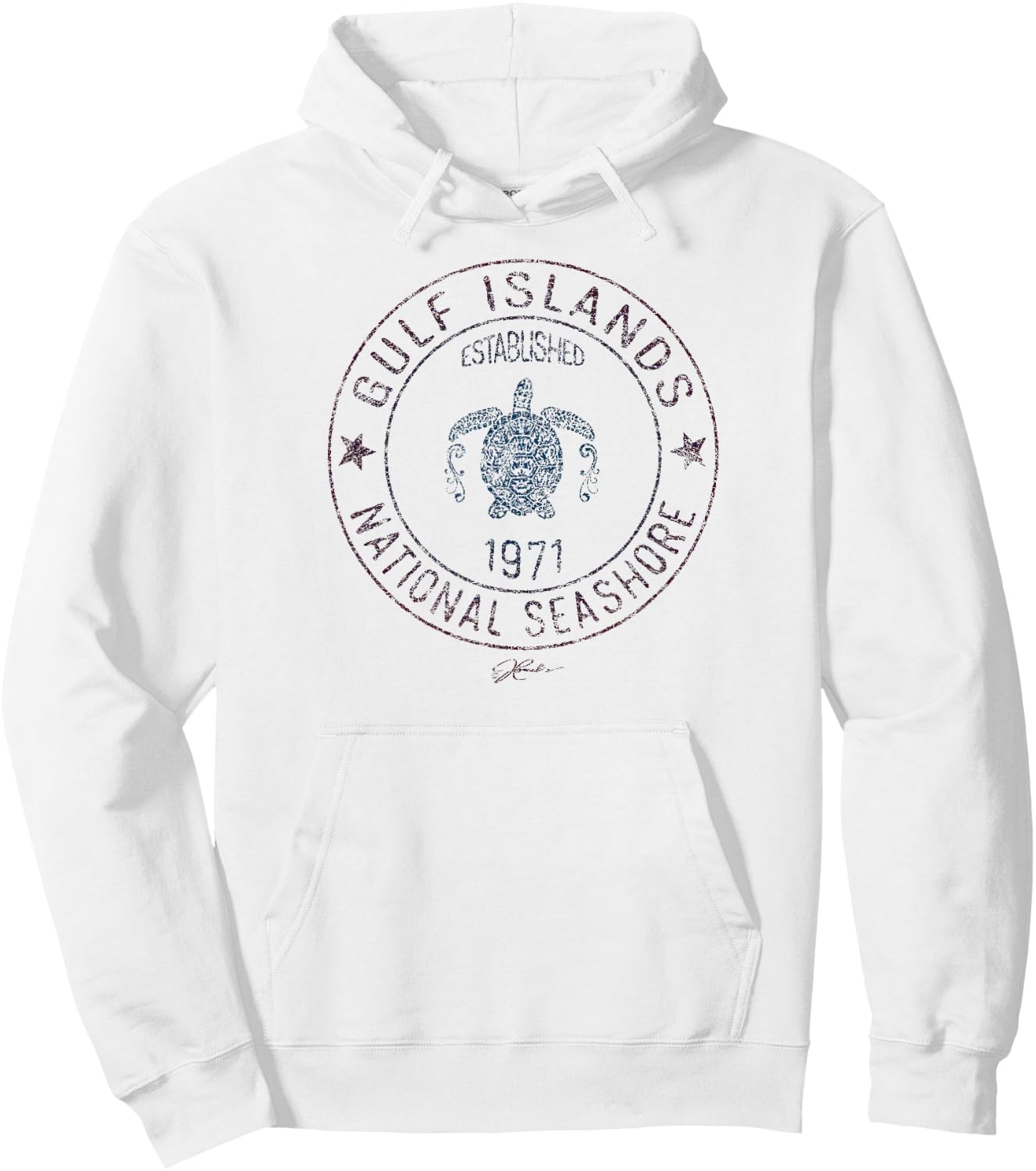 JCombs: Gulf Islands National Seashore with Sea Turtle Hoodie - Hoodie | White