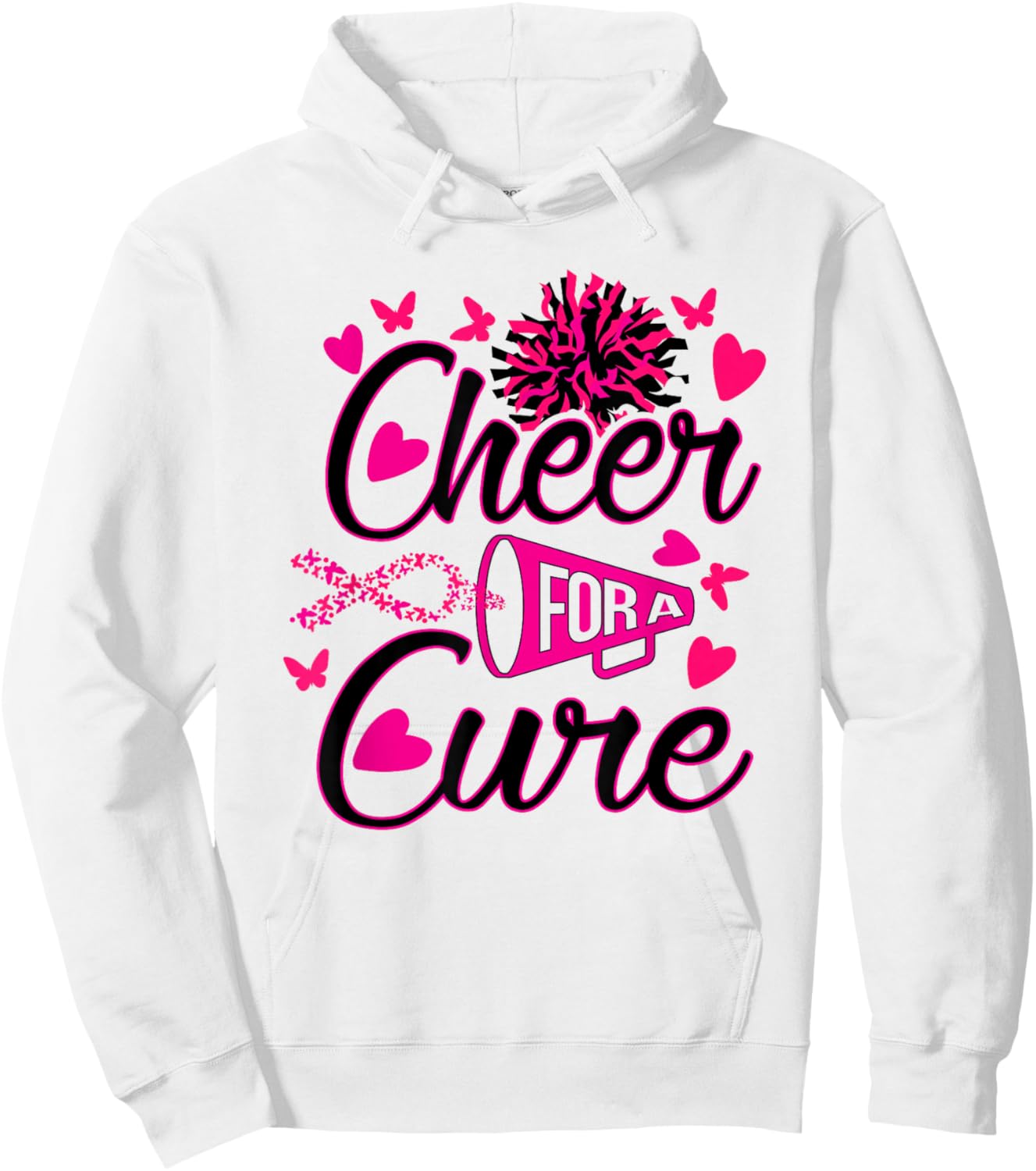 Cheer For The Cure Breast Cancer Awareness Hoodie - Hoodie | White