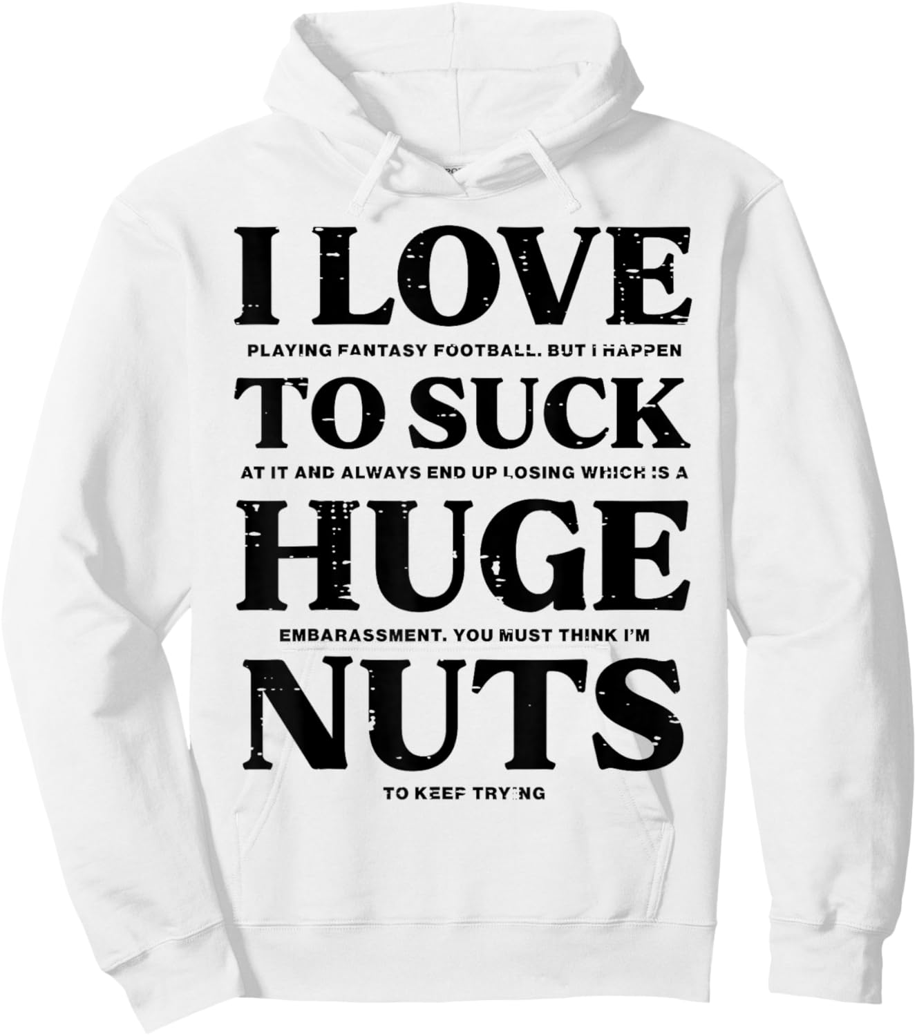 I Love Playing Fantasy Football Funny Loser Pink Men Boys Hoodie - Hoodie | White