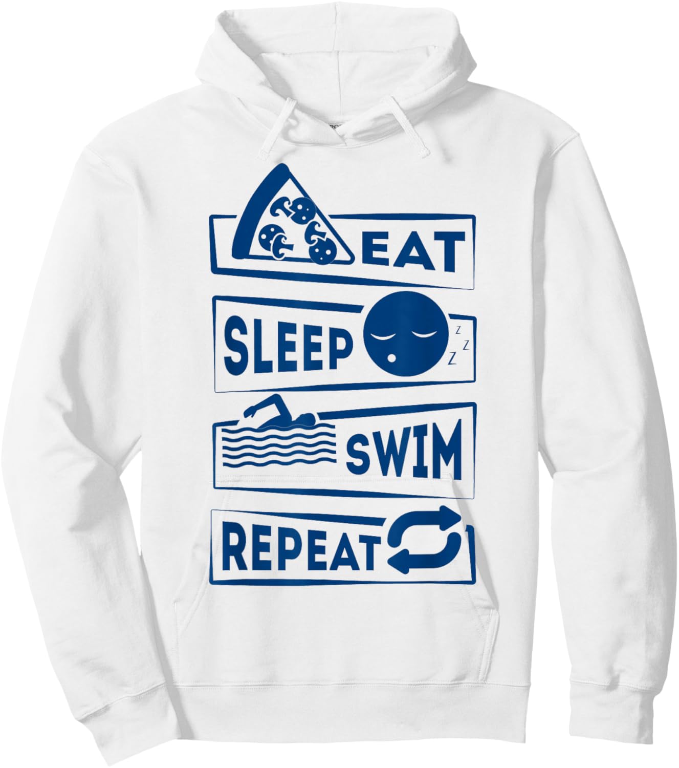 Eat Sleep Swim Repeat Swimming Hoodie - Hoodie | White