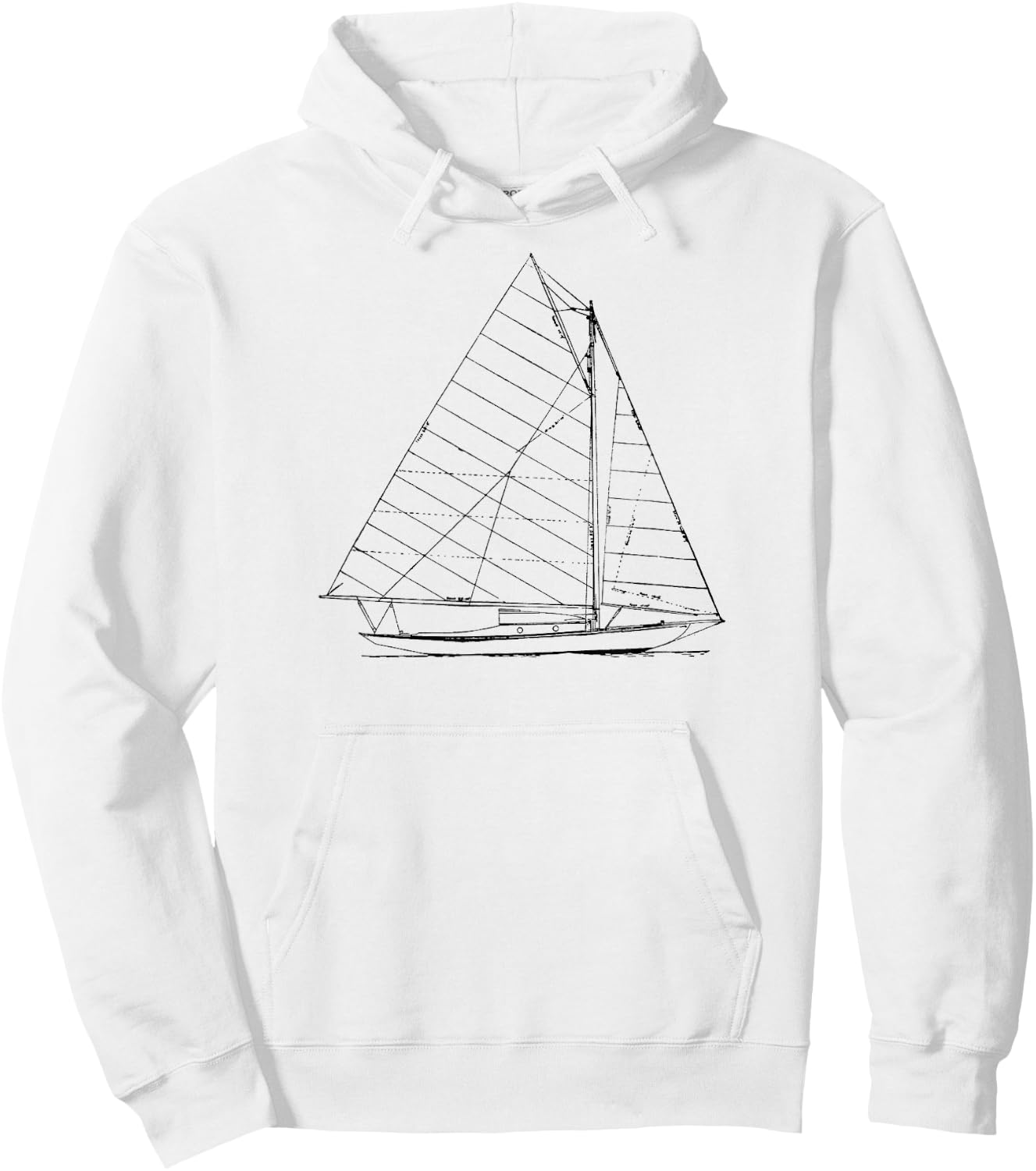 Sailboat Nautical Design Sketch - Sailing Hoodie - Hoodie | White