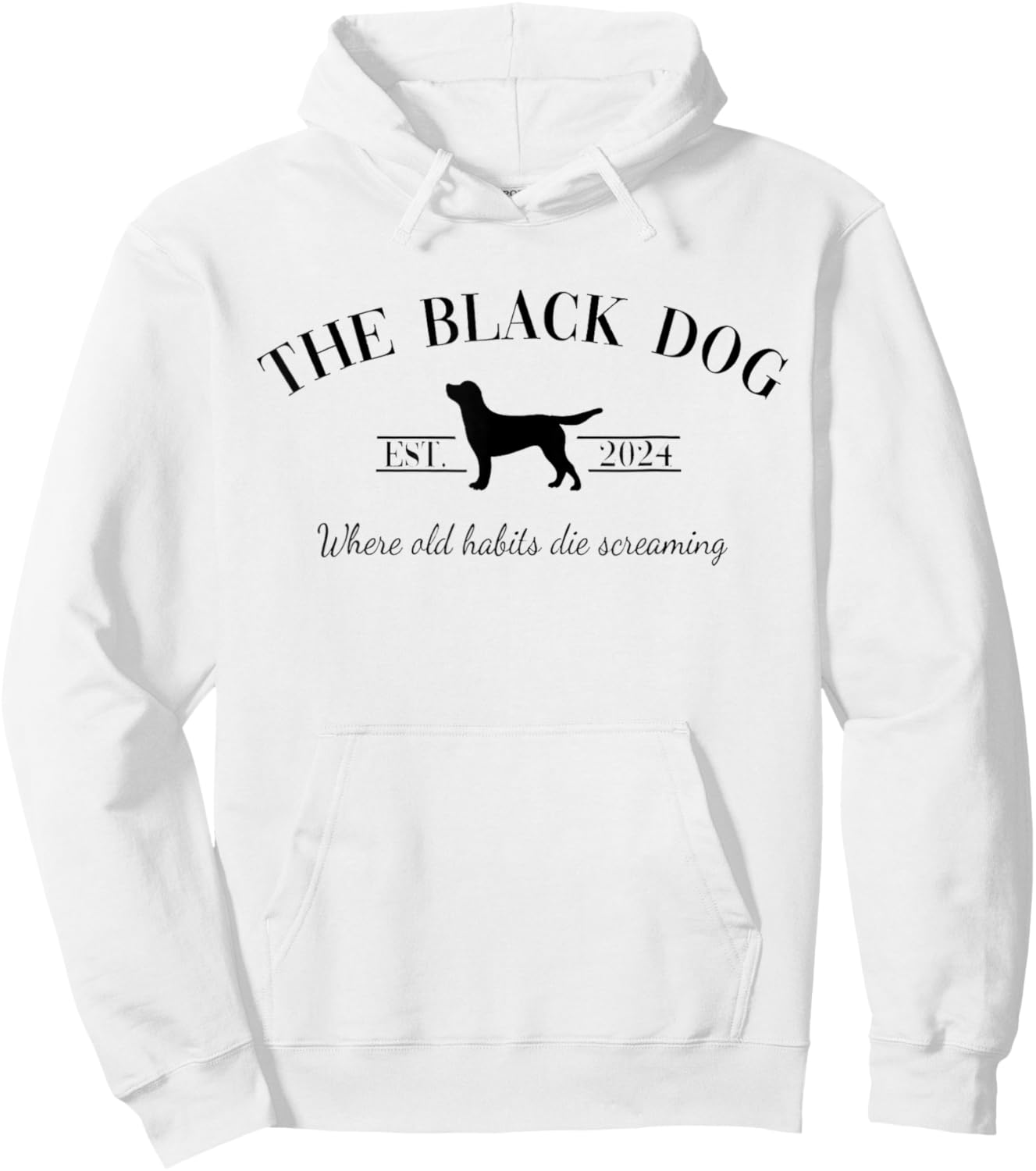 Retro Black Dog Club Old Habits Est. 2024 Kids Hoodie - Hoodie | White