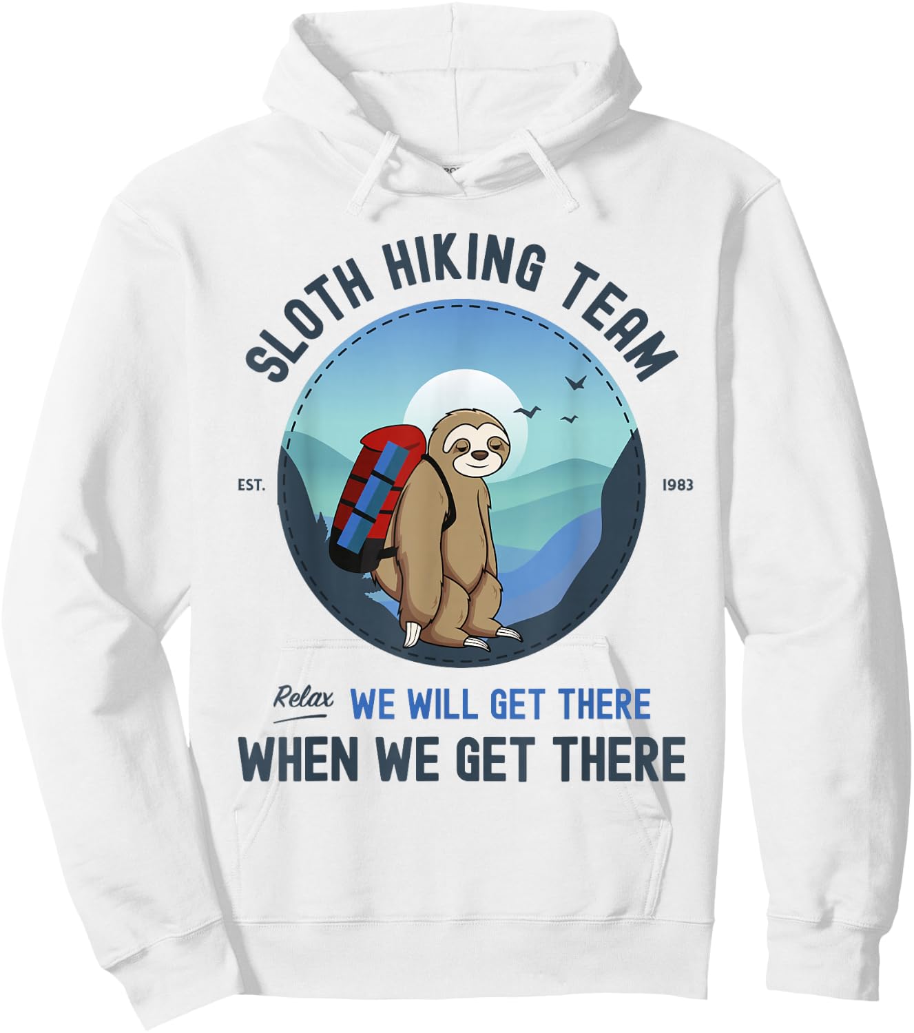 Sloth Hiking , Sloth Hiking Team Hoodie - Hoodie | White