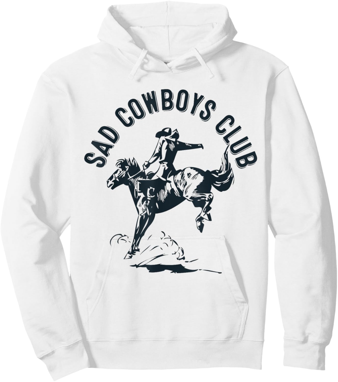 Retro Sad Cowboys Club, Sad Country Music Style Enthusiast Hoodie - Hoodie | White