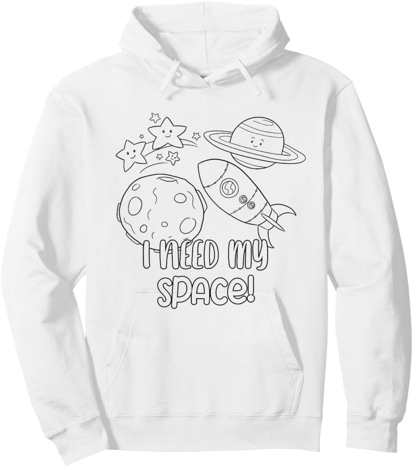 Space Craft Coloring I Need My Color Your own for Kids Hoodie - Hoodie | White