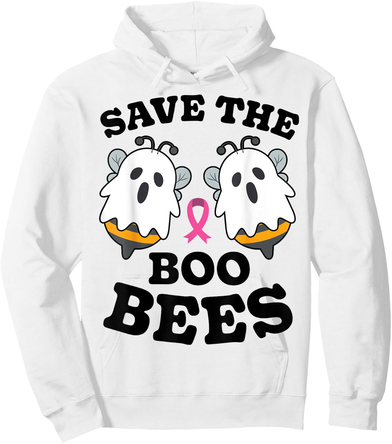 Save The Boo Bees Funny Breast Cancer Awareness Halloween Hoodie - Hoodie | White