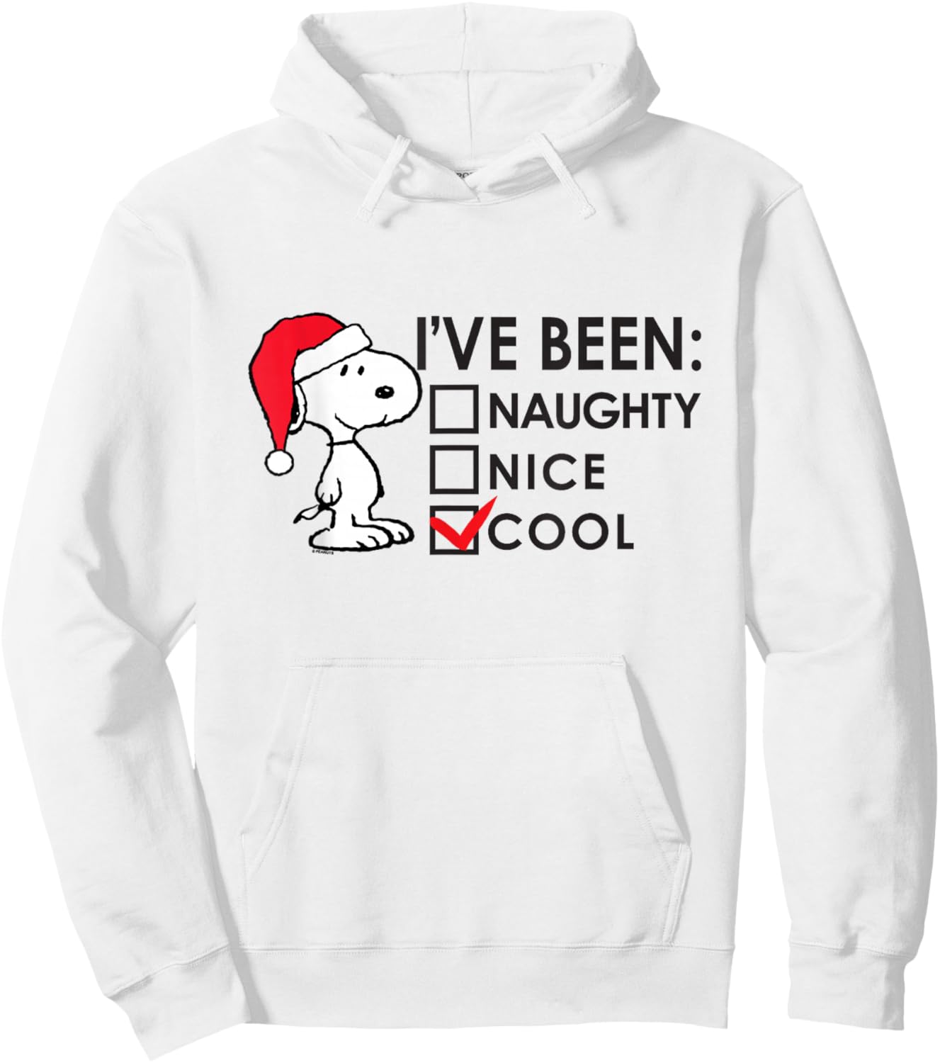 Peanuts - Snoopy Naughty Nice Cool Christmas Hoodie - Hoodie | White